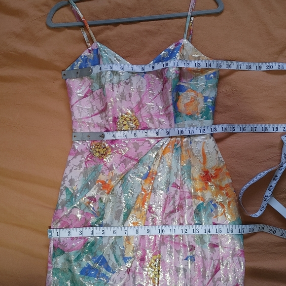 Marciano Vibrant Floral Midi Dress - Pink and Green - Picture 11 of 12